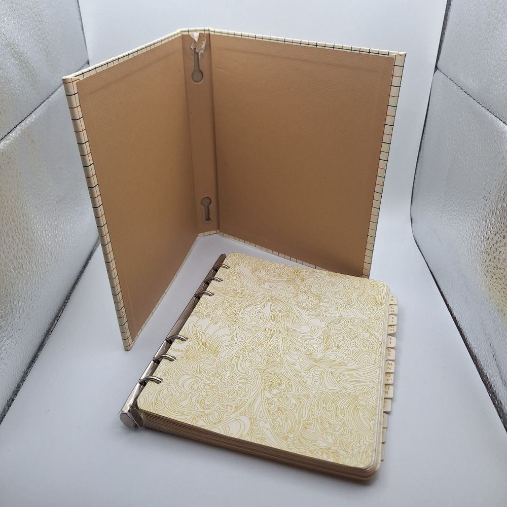 Vintage CR Gibson Address Book Organizer Grid Pattern Broken Cover Binding - Picture 3 of 12